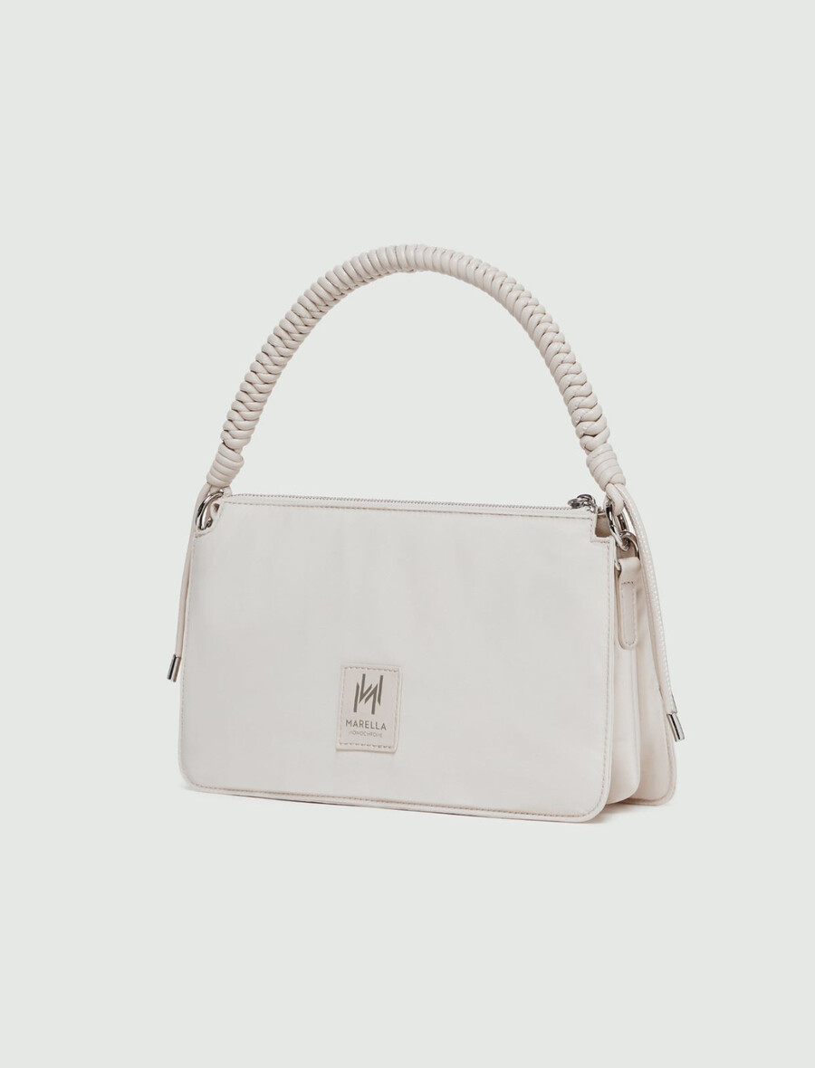 vadderad handväska - ivory