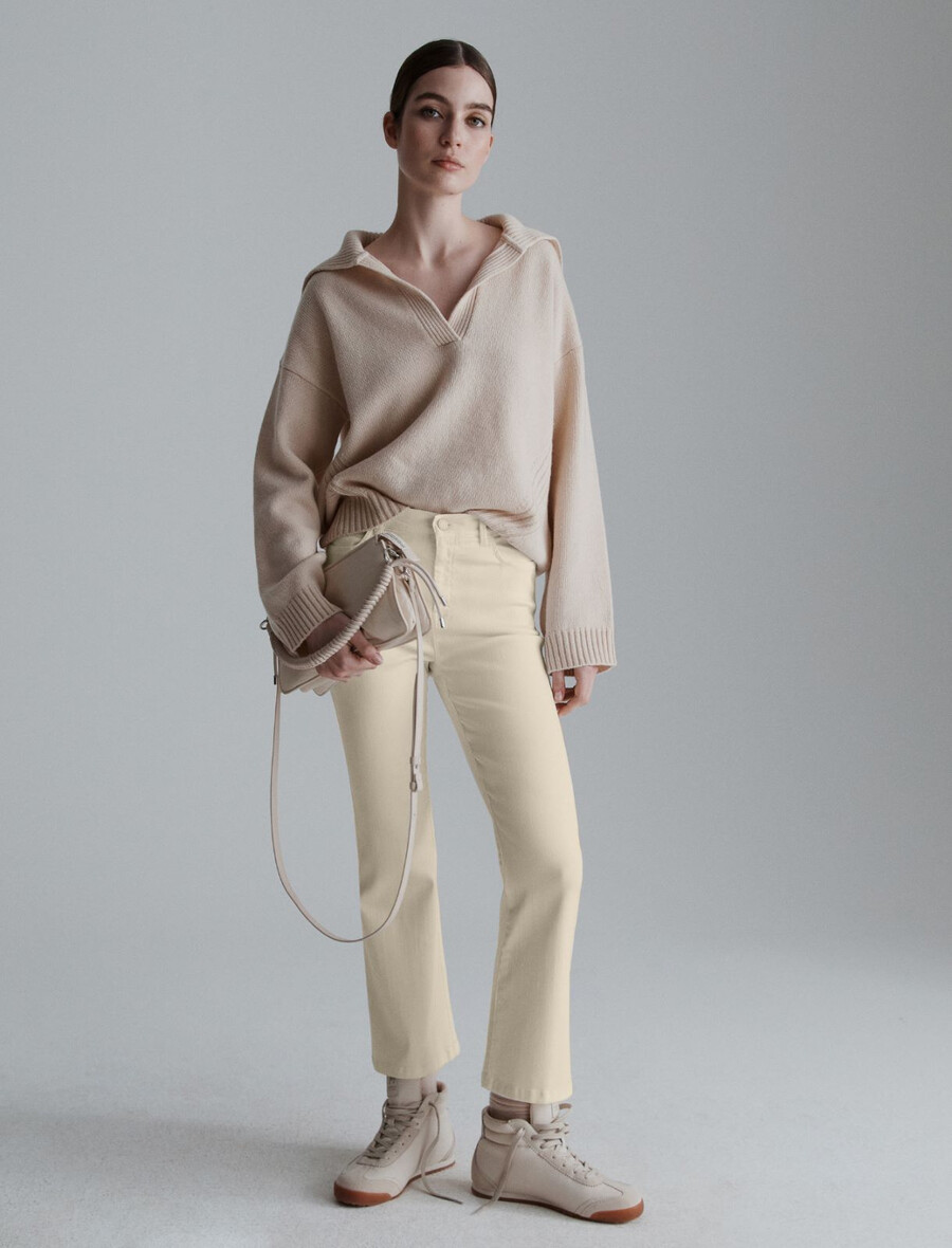 vadderad handväska - ivory
