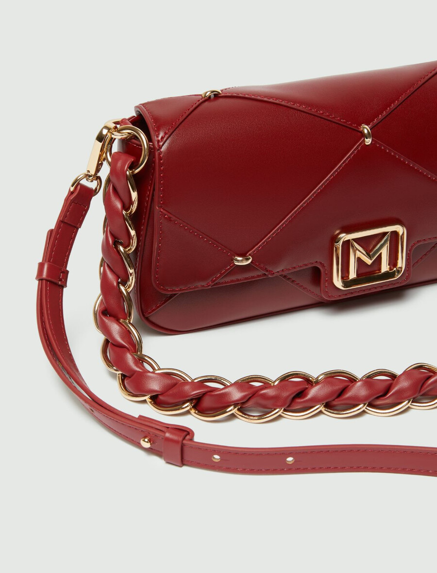 le muse mellanstor väska med diamantmönster - bordeaux
