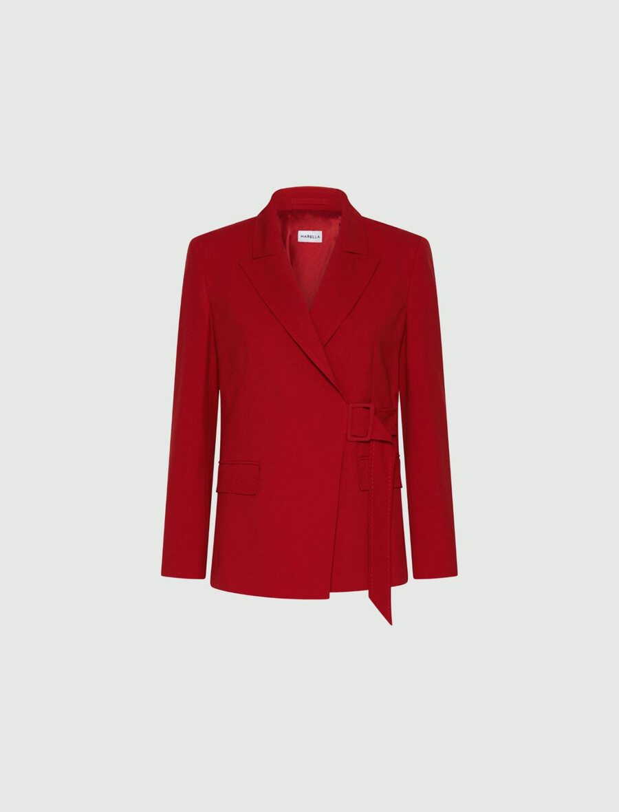 slim-fit jacka med spänne - rÖd