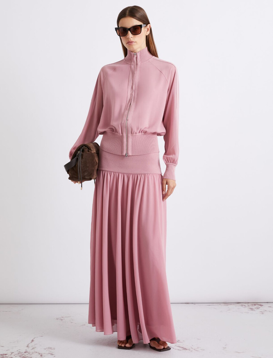 sportig georgette blouson jacka - hydrangea