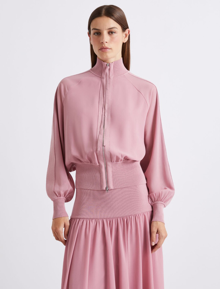 sportig georgette blouson jacka - hydrangea