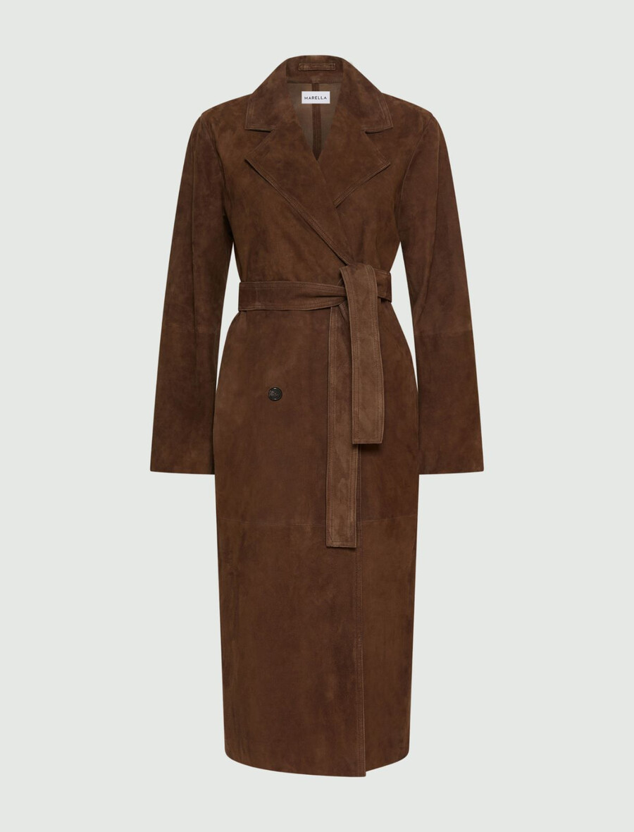 trenchcoat i mocka - brun