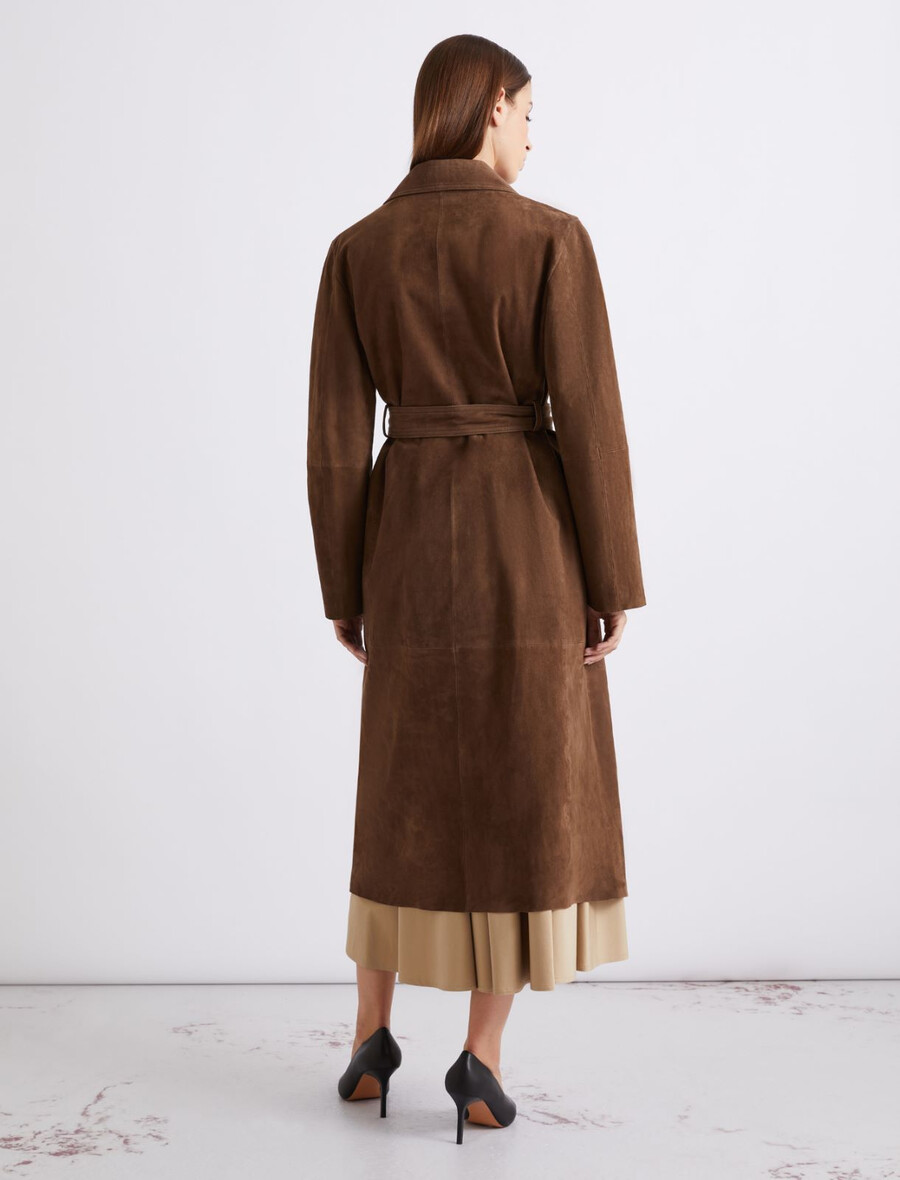 trenchcoat i mocka - brun