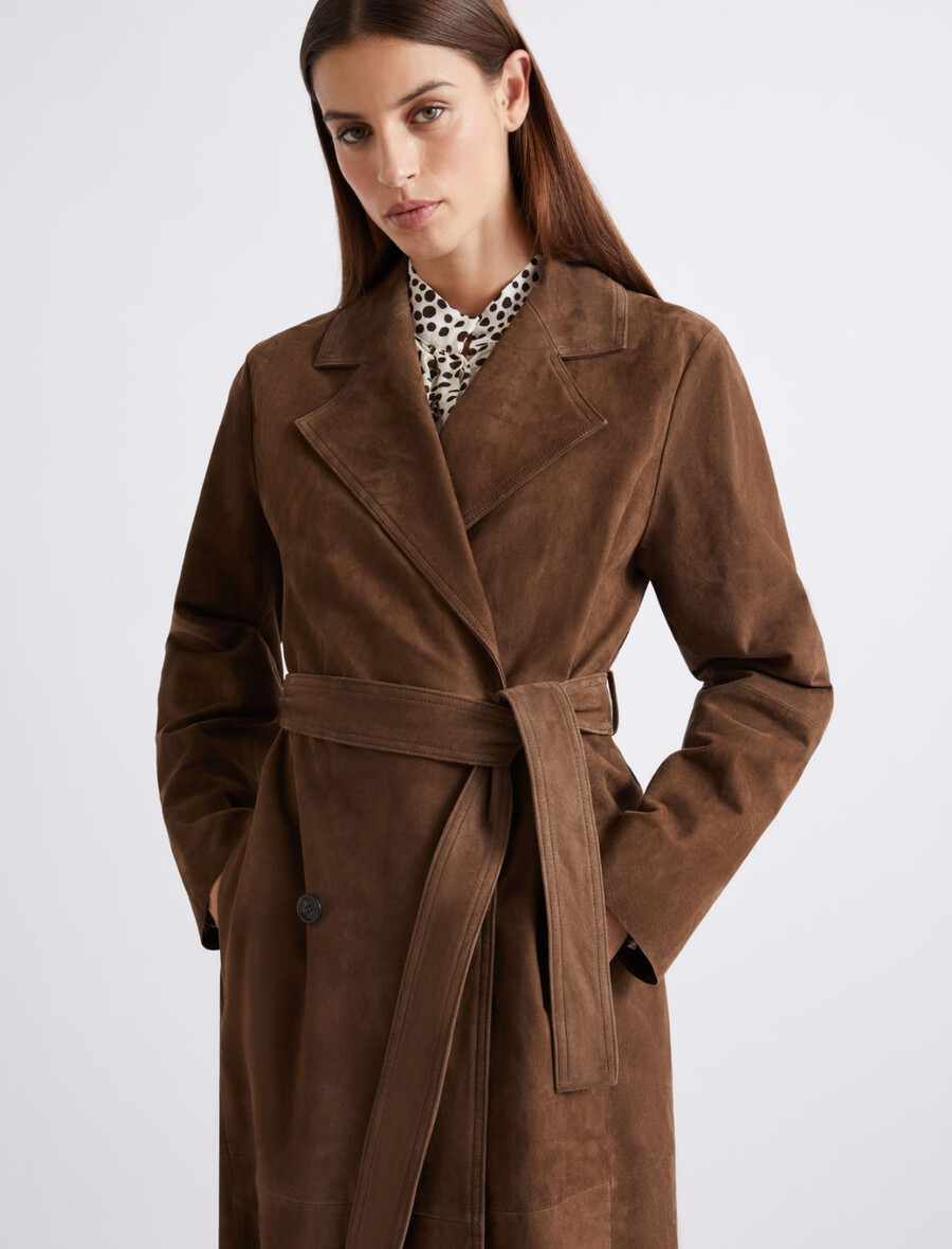 trenchcoat i mocka - brun