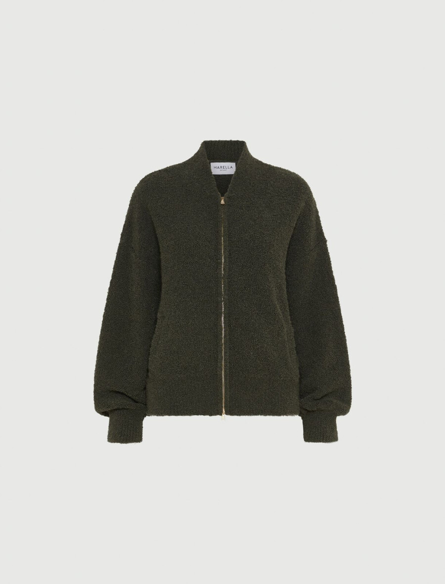 bouclé bomberjacka - kaki