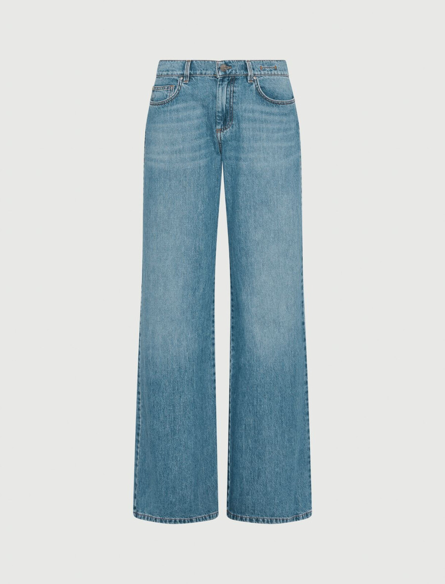låg midja vida jeans - delave` blÅ