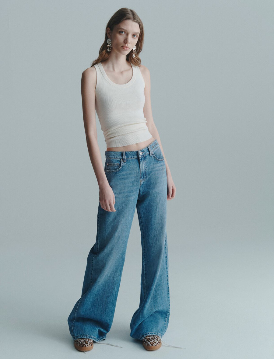 låg midja vida jeans - delave` blÅ