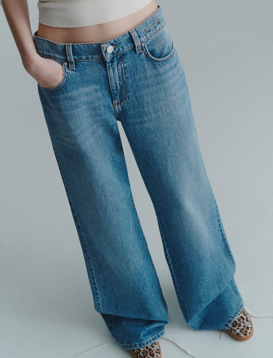 låg midja vida jeans - delave` blÅ