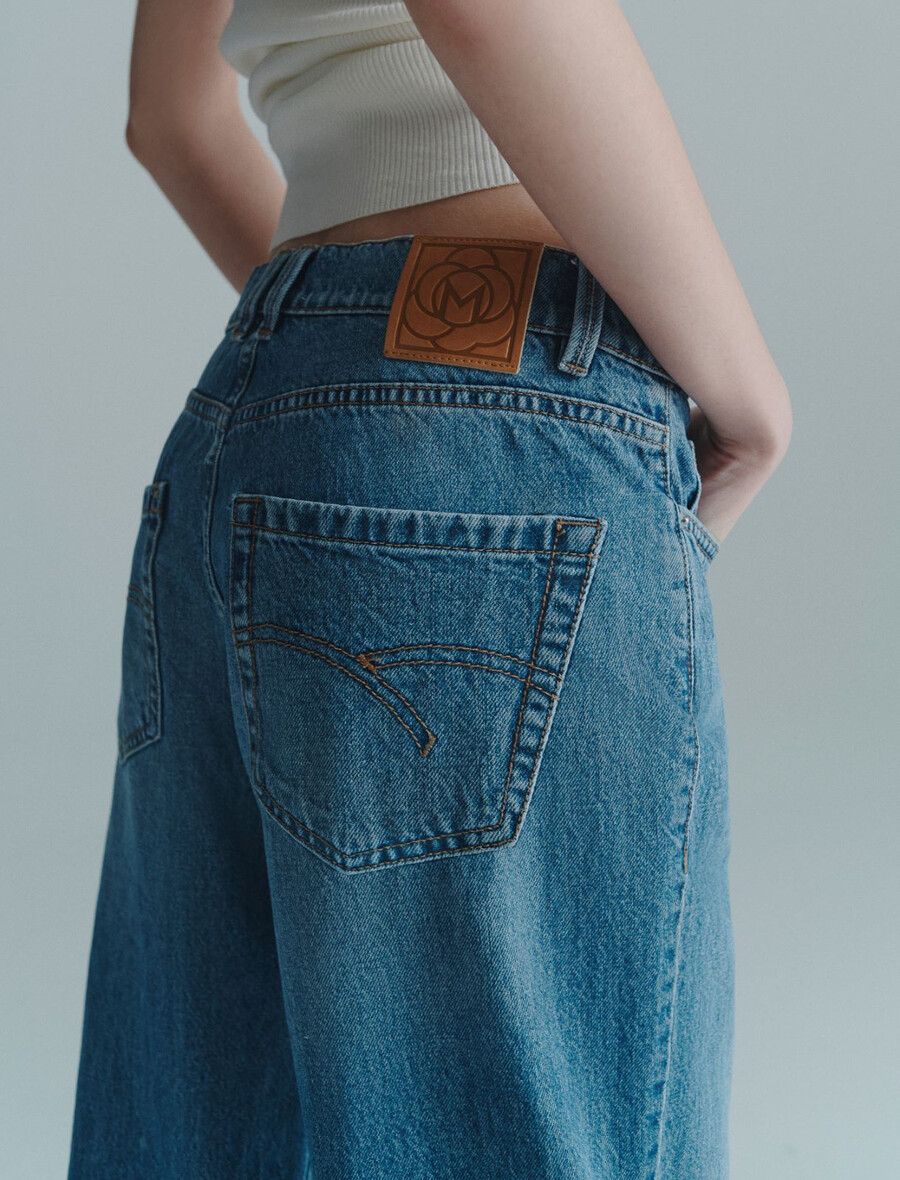 låg midja vida jeans - delave` blÅ