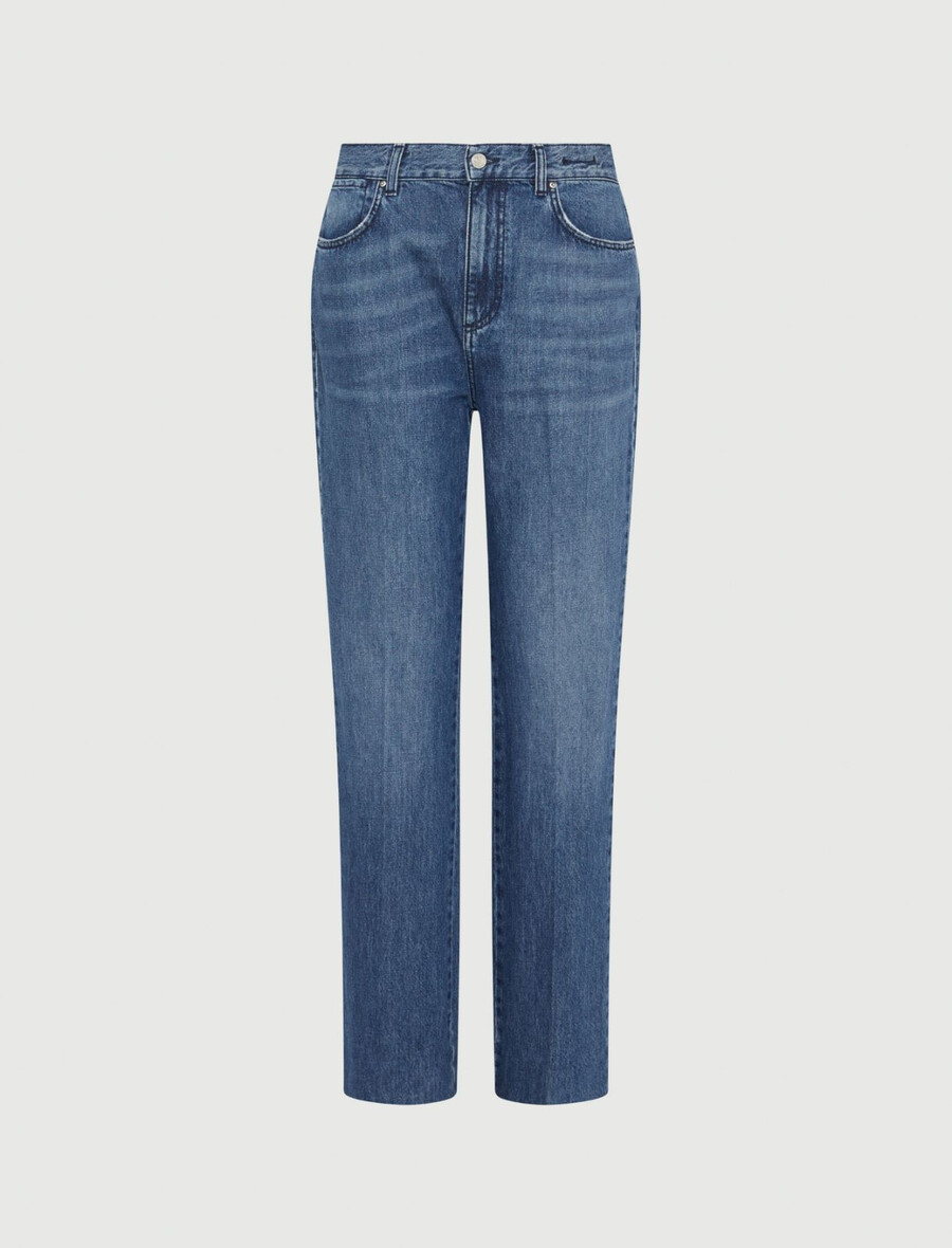 toppstickade jeans med vida ben - blÅ jeans