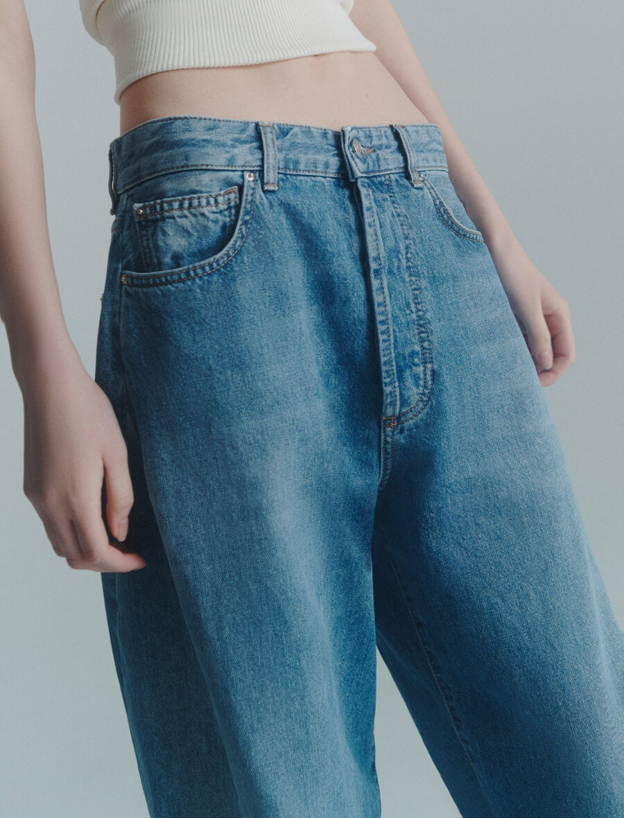 avslappnade jeans med tunn ben - delave` blÅ