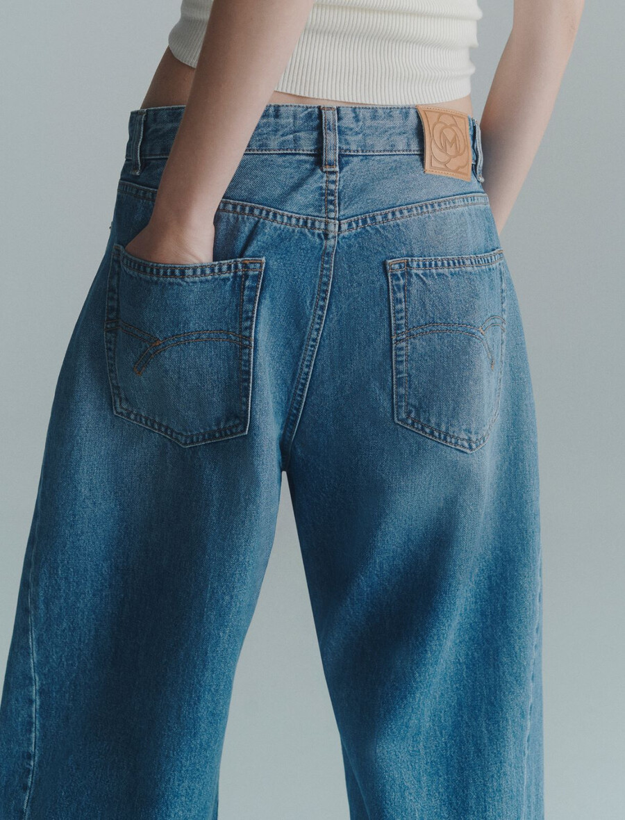 avslappnade jeans med tunn ben - delave` blÅ