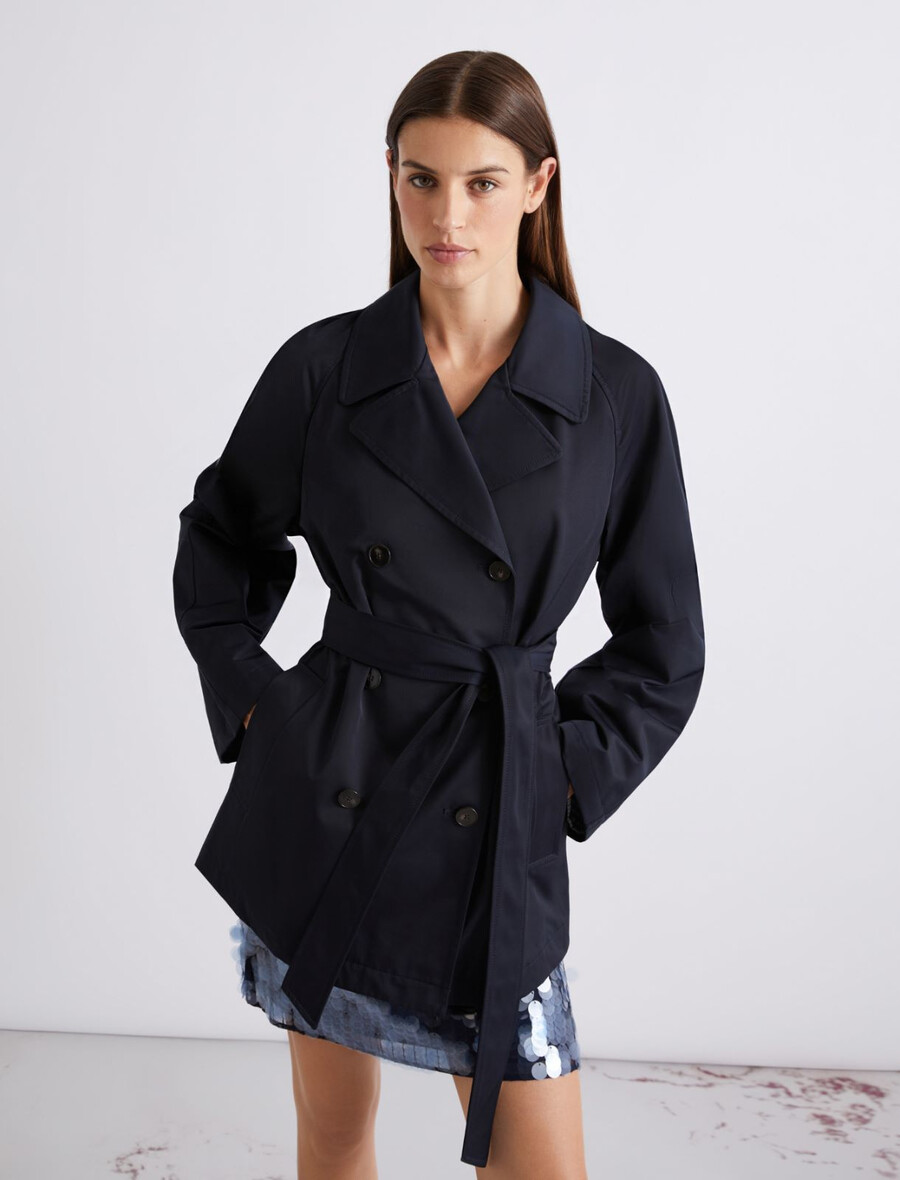 teknisk bomullstretchcoat - marinblÅ