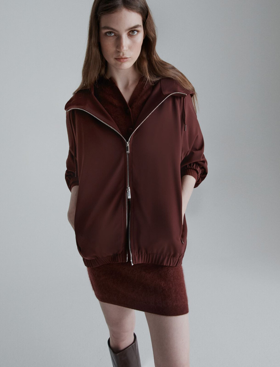 vattenavvisande blousonjacka - bordeaux