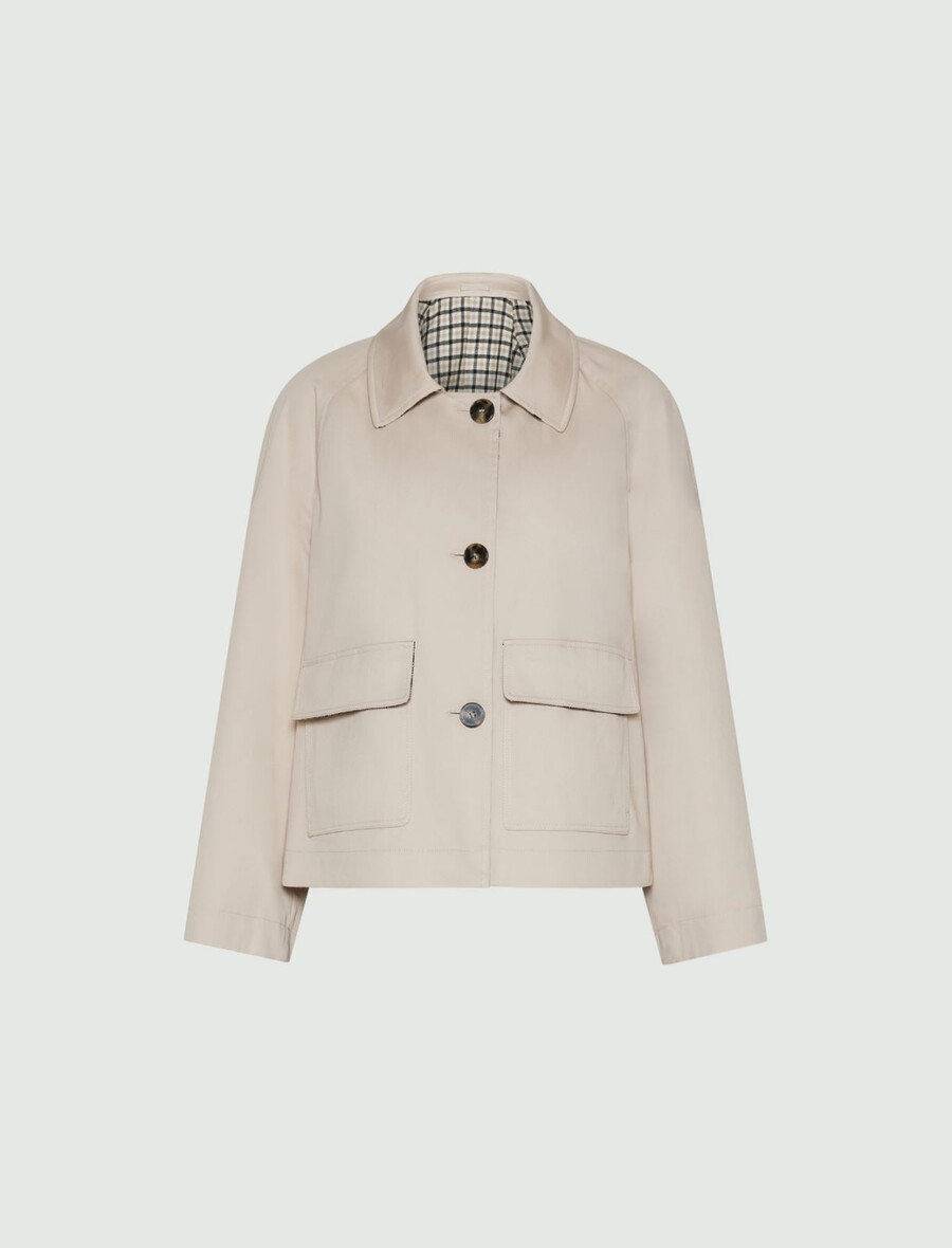 kort stretchig gabardin trenchcoat - rope