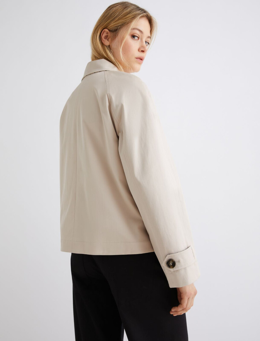 kort stretchig gabardin trenchcoat - rope