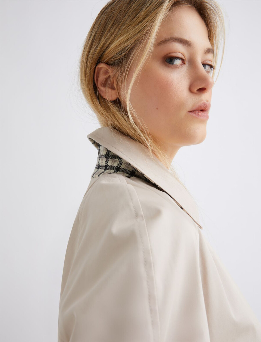 kort stretchig gabardin trenchcoat - rope