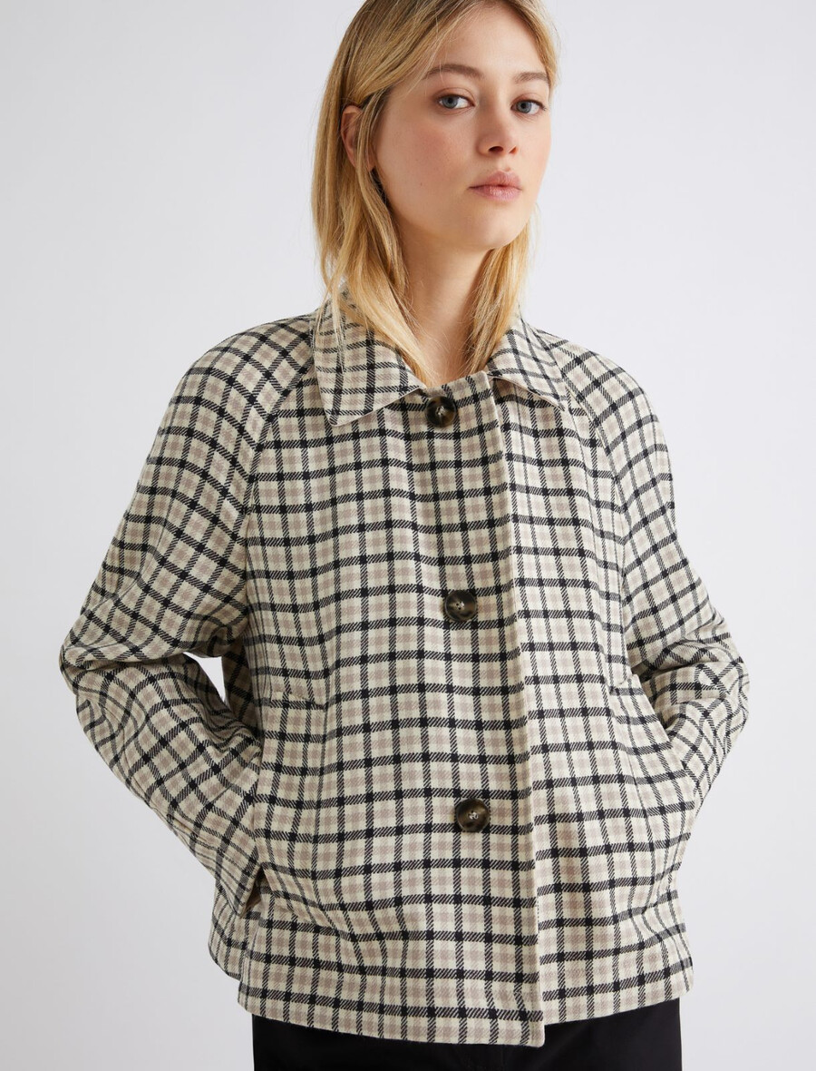 kort stretchig gabardin trenchcoat - rope