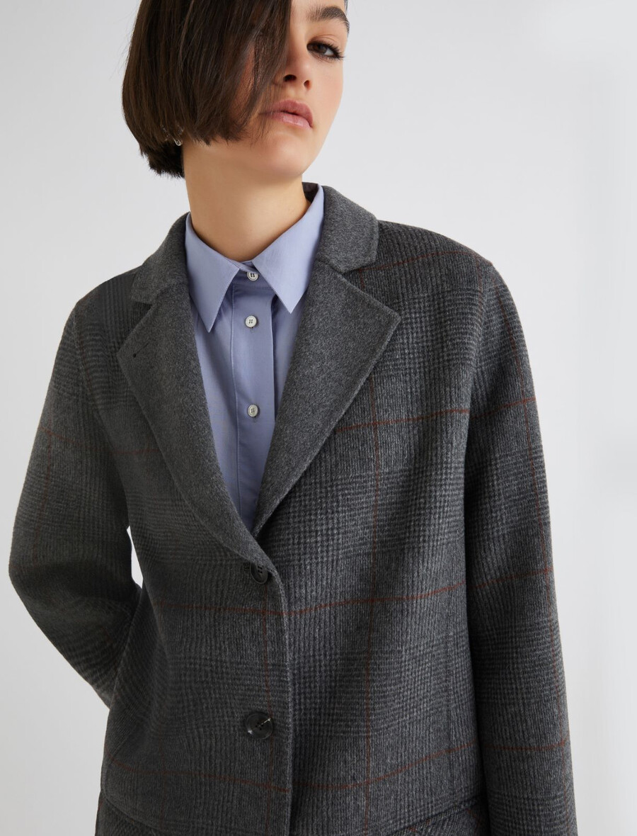 dubbelsidig jacka i ren ull - grÅ