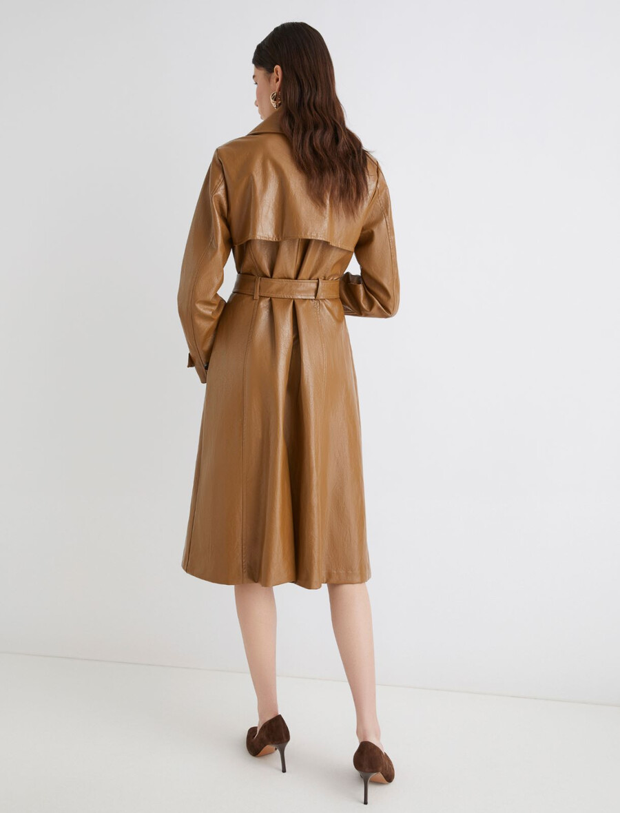dubbelknäppt trenchcoat - tobacco