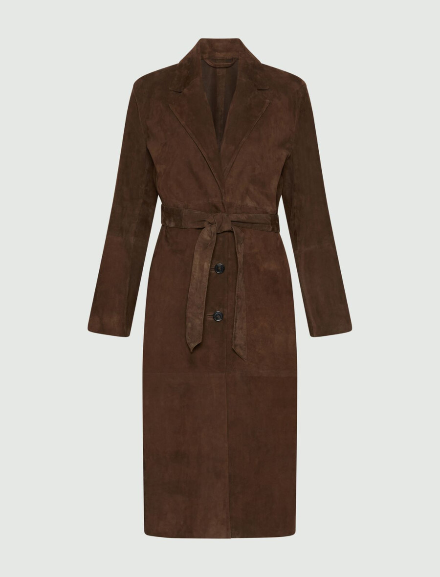 trenchcoat i mocka - brun