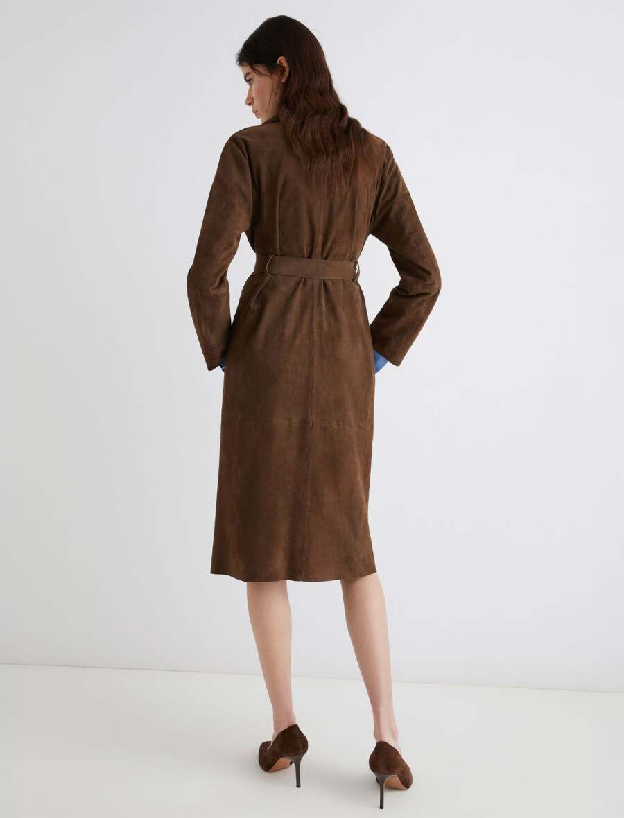 trenchcoat i mocka - brun