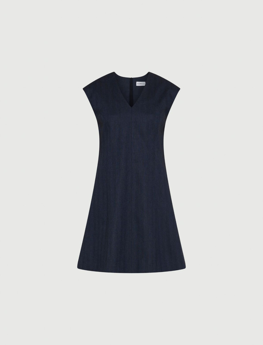 klänning i denim-look - marinblÅ