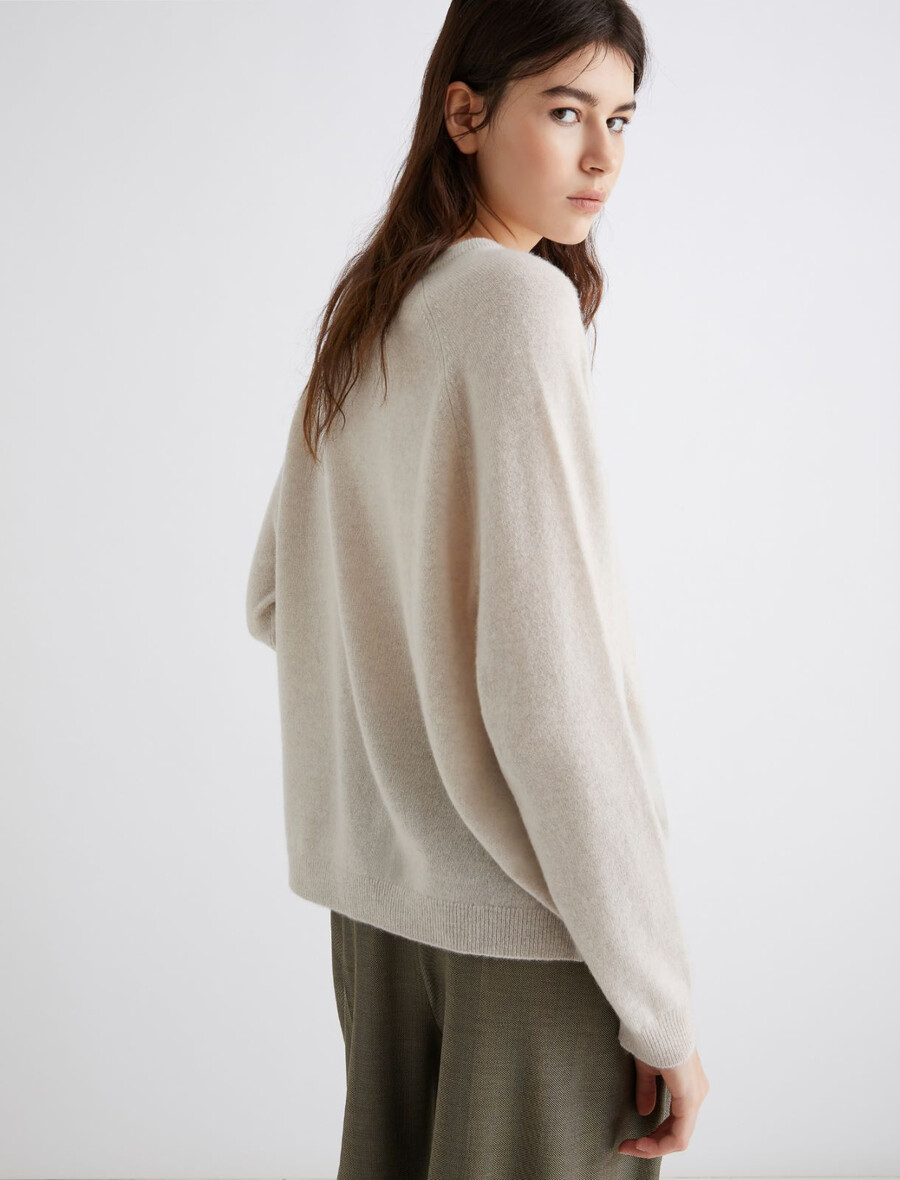 ren kashmirtröja - beige