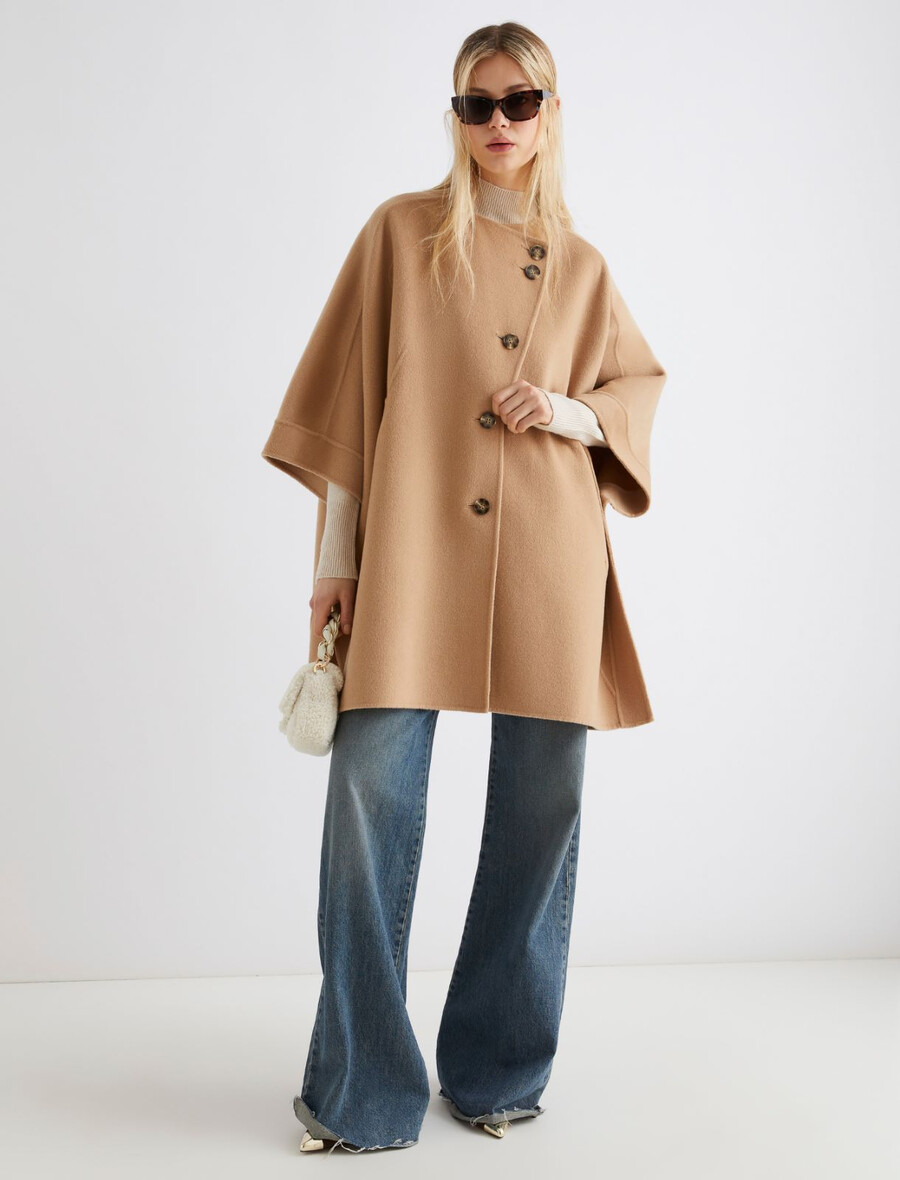 slim-fit ull- och kashmirtröja med polokrage - ivory