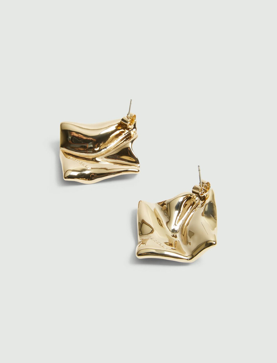 hamrade örhängen - guld