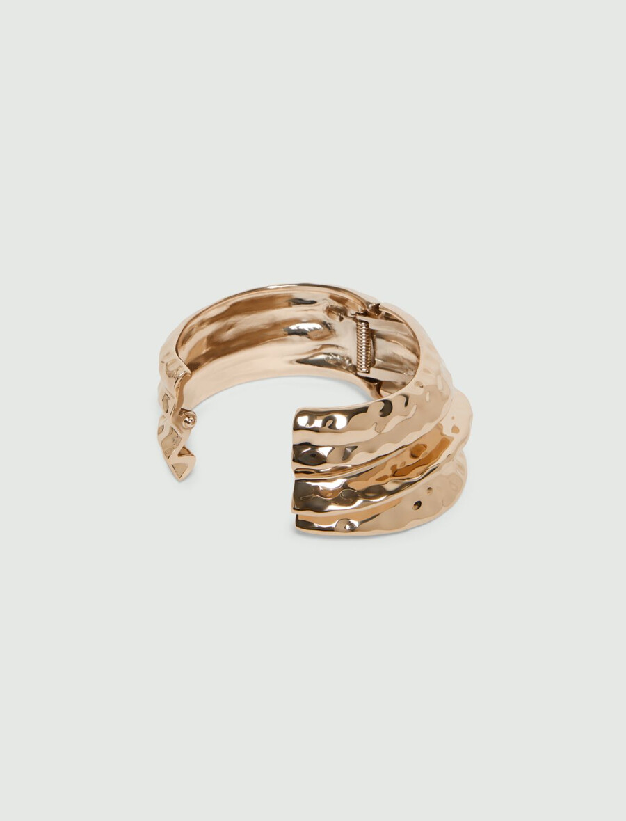 hamrad metallarmring - guld