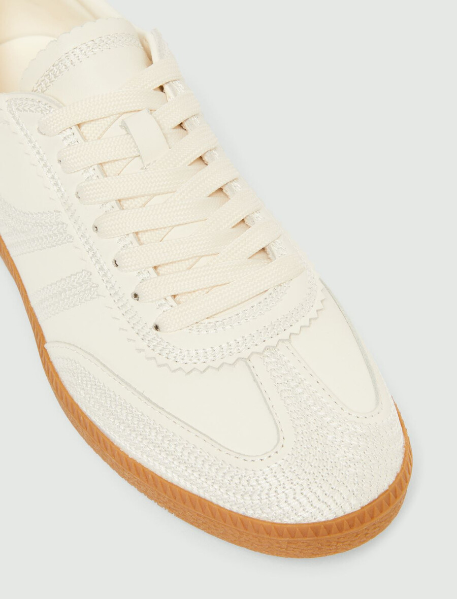 broderade sneakers - vita