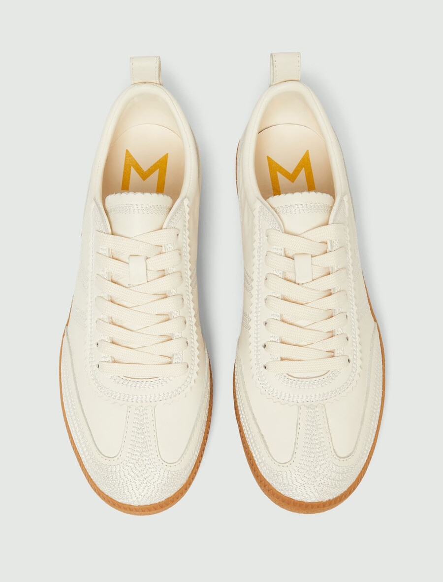 broderade sneakers - vita
