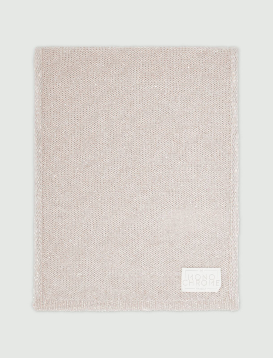 paljettbesatt halsduk i kashmirblandning - wool white