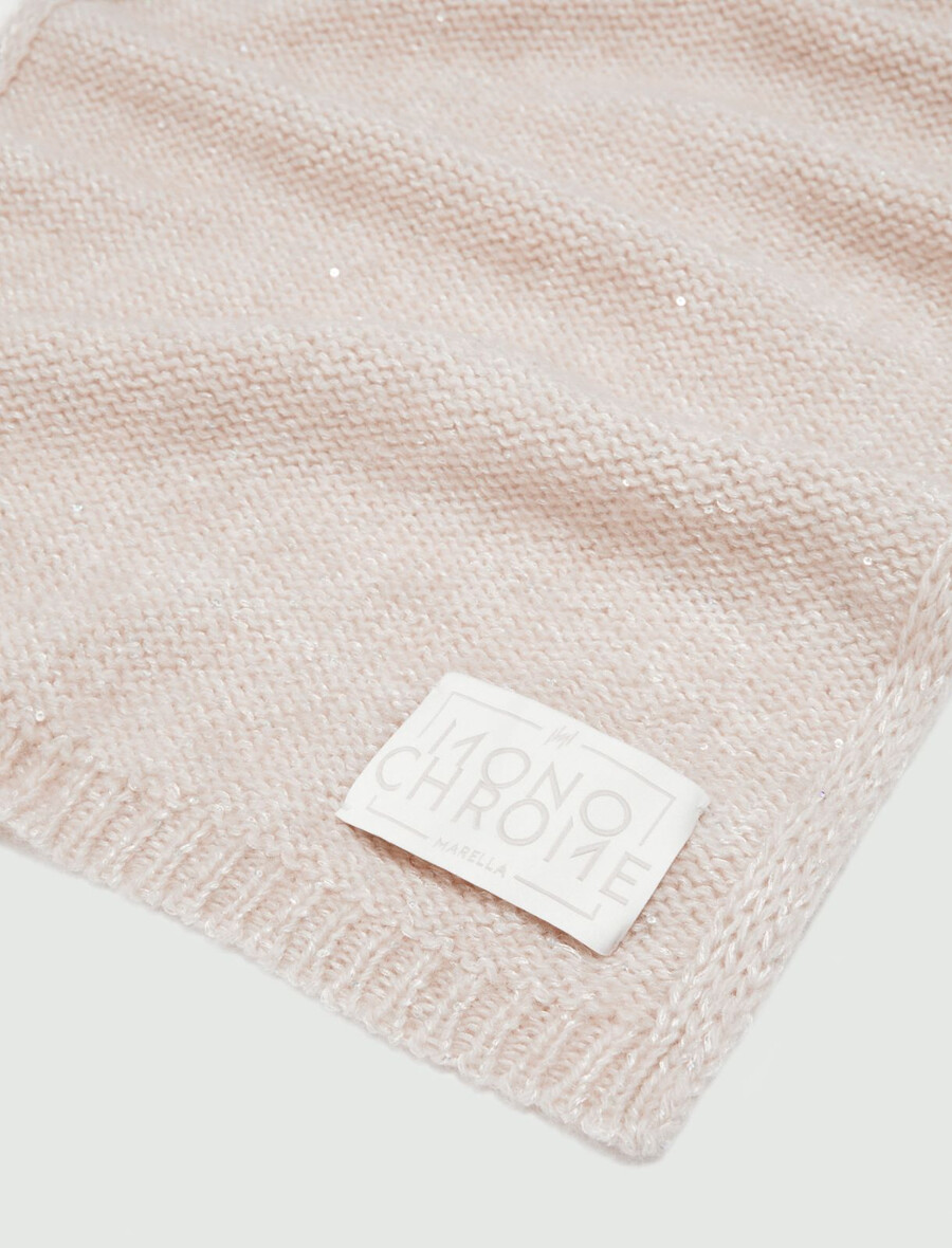 paljettbesatt halsduk i kashmirblandning - wool white