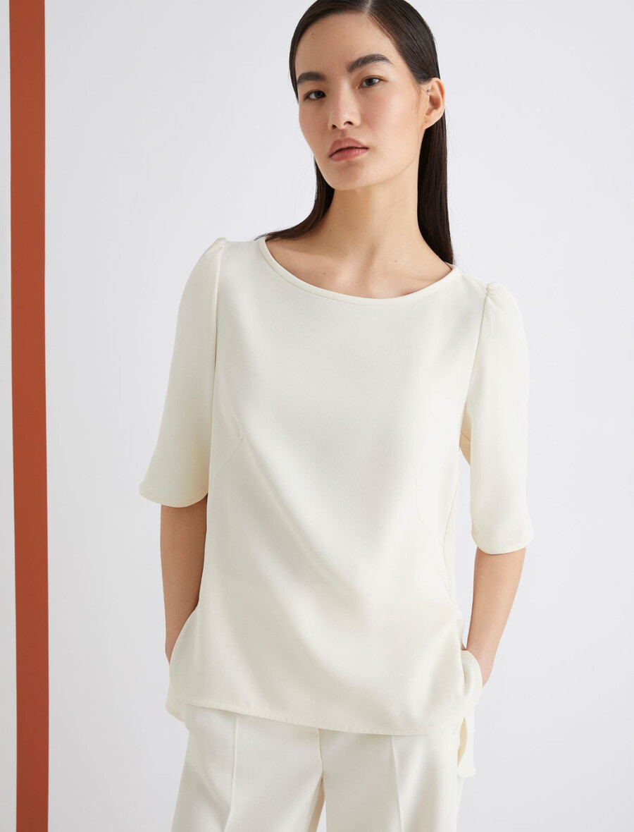 envers satin t-shirt - ull vit