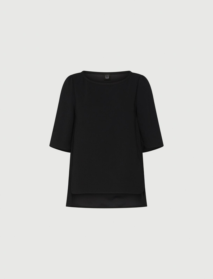 envers satin t-shirt - svart