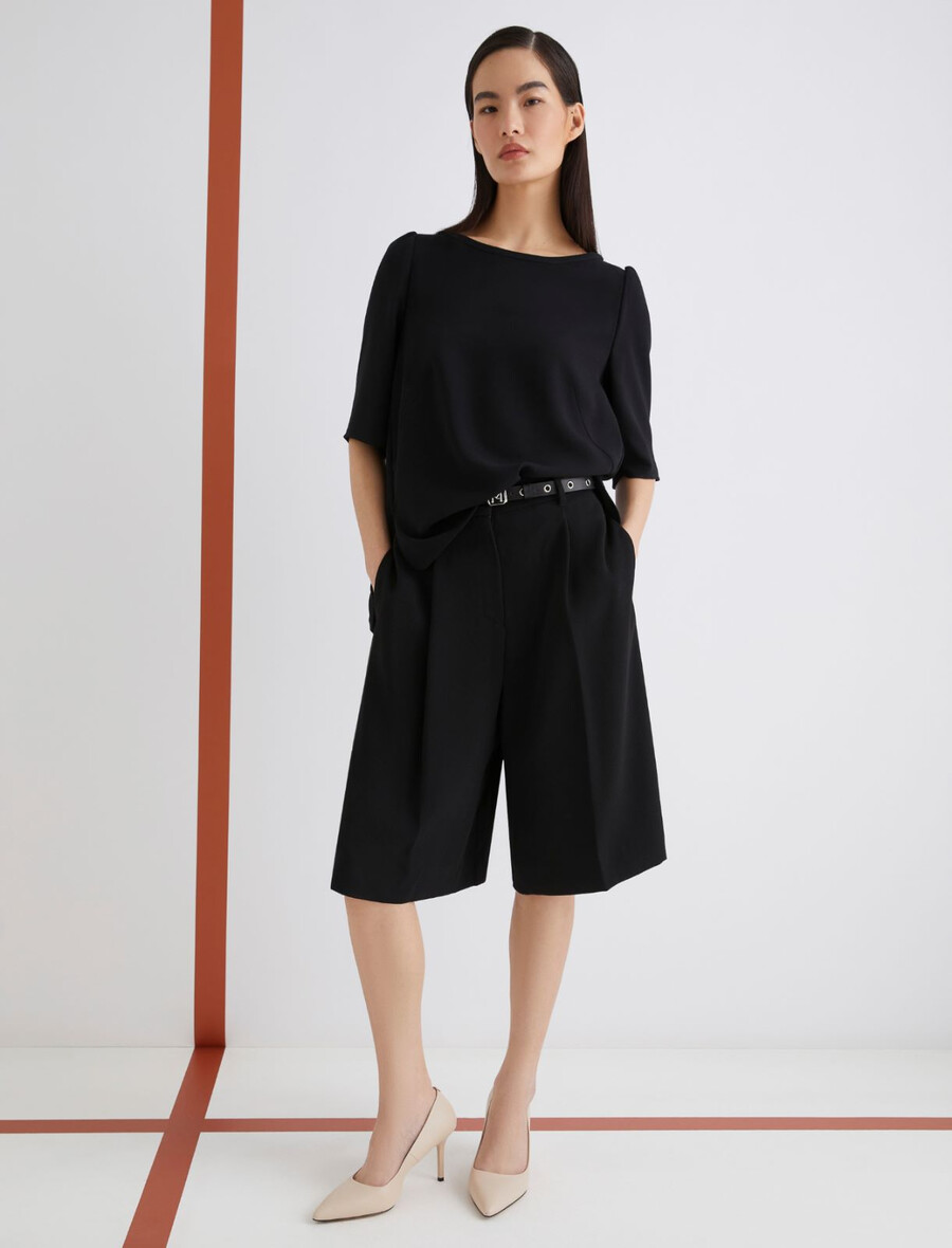 envers satin t-shirt - svart