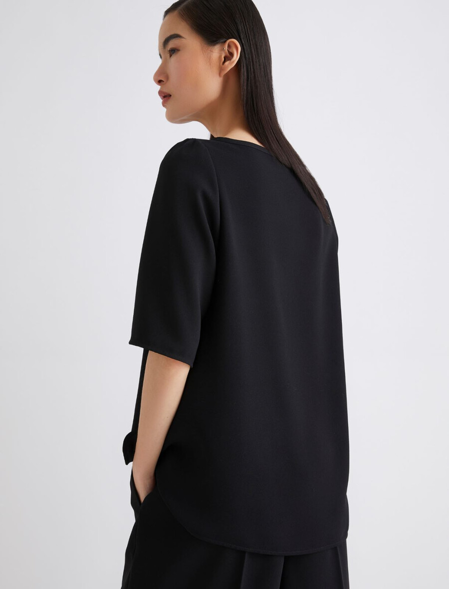 envers satin t-shirt - svart