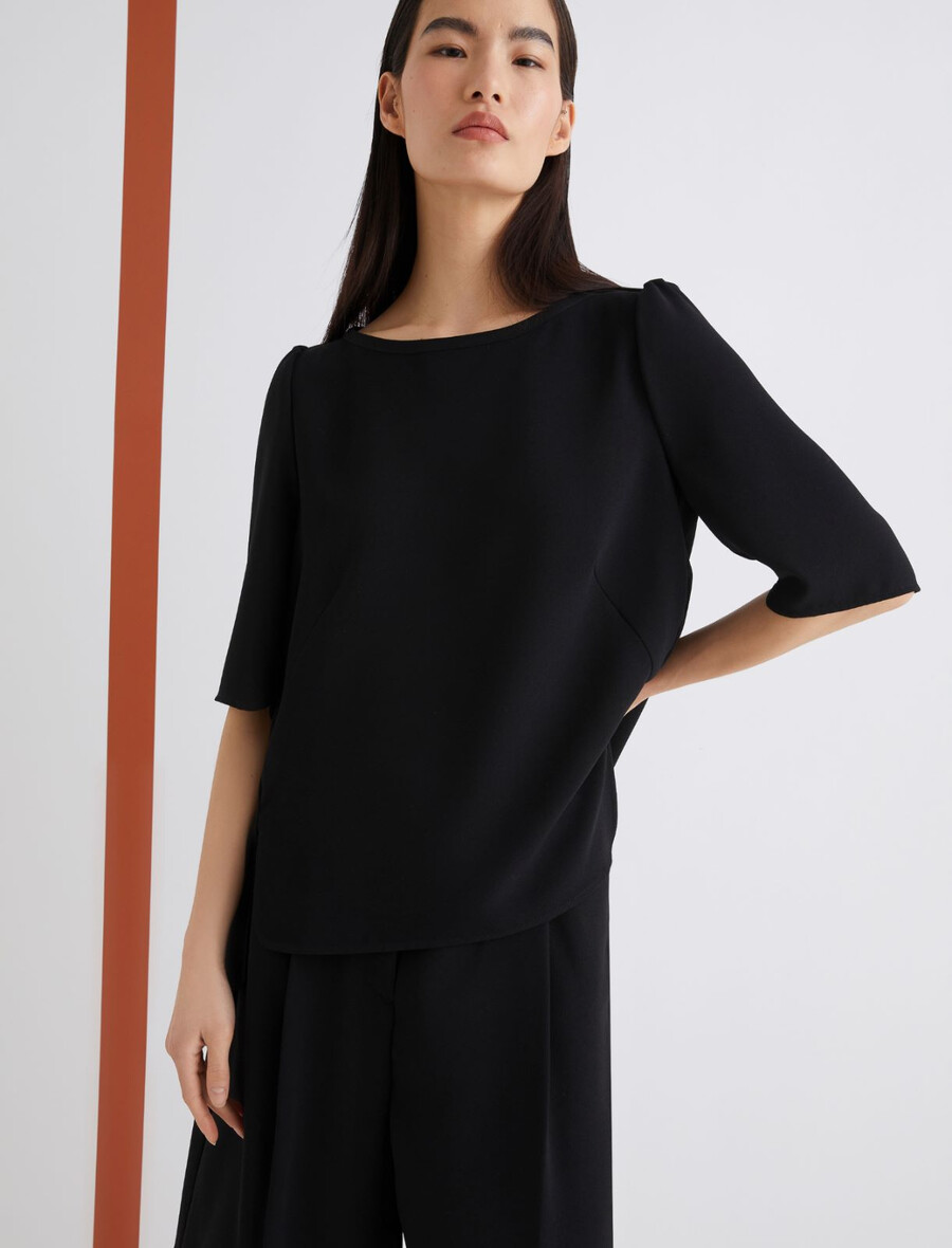 envers satin t-shirt - svart