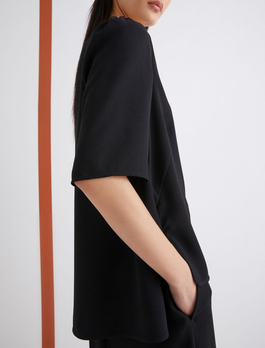 envers satin t-shirt - svart