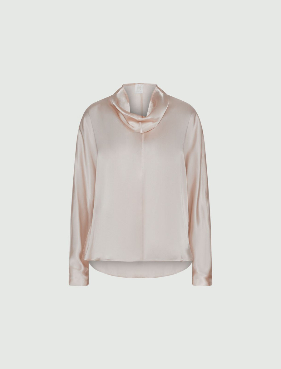 blus i sidenblandning - crÈme