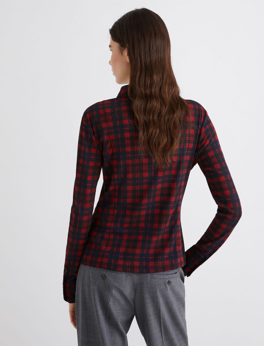 slim-fit jerseyskjorta - rÖd