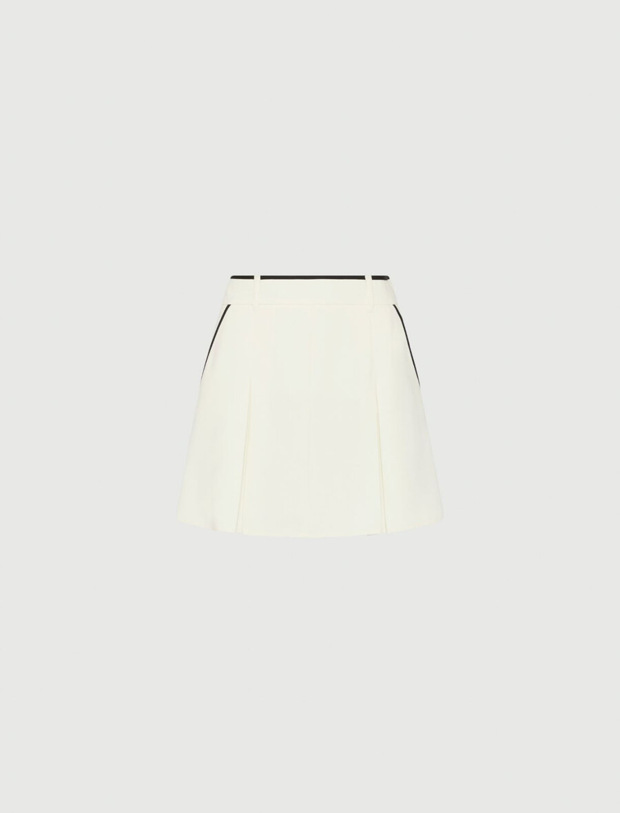 kort plisserad kjol - wool white