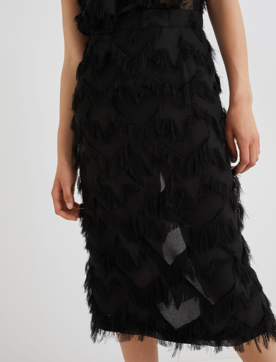 kjol med coupédetalj - svart