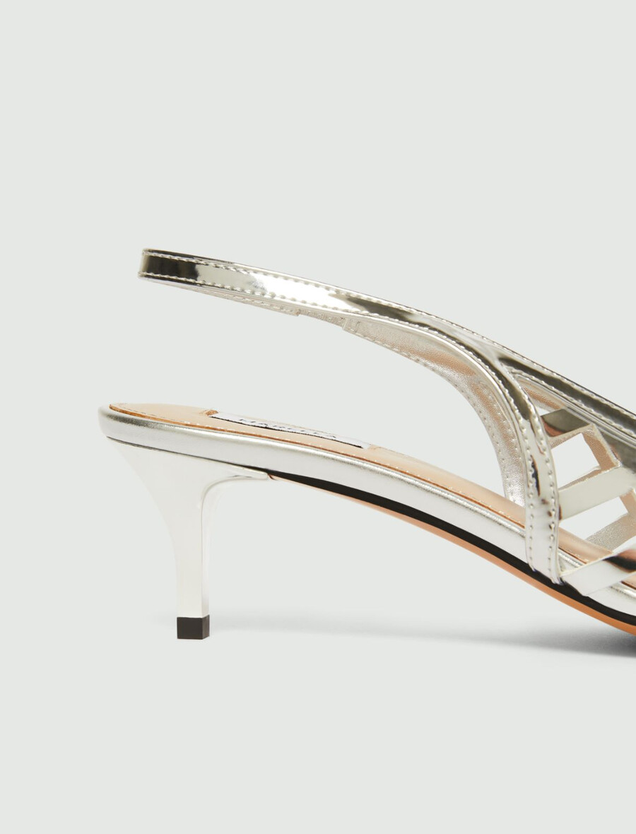 spegelpolerade laminerade slingbacks - silver