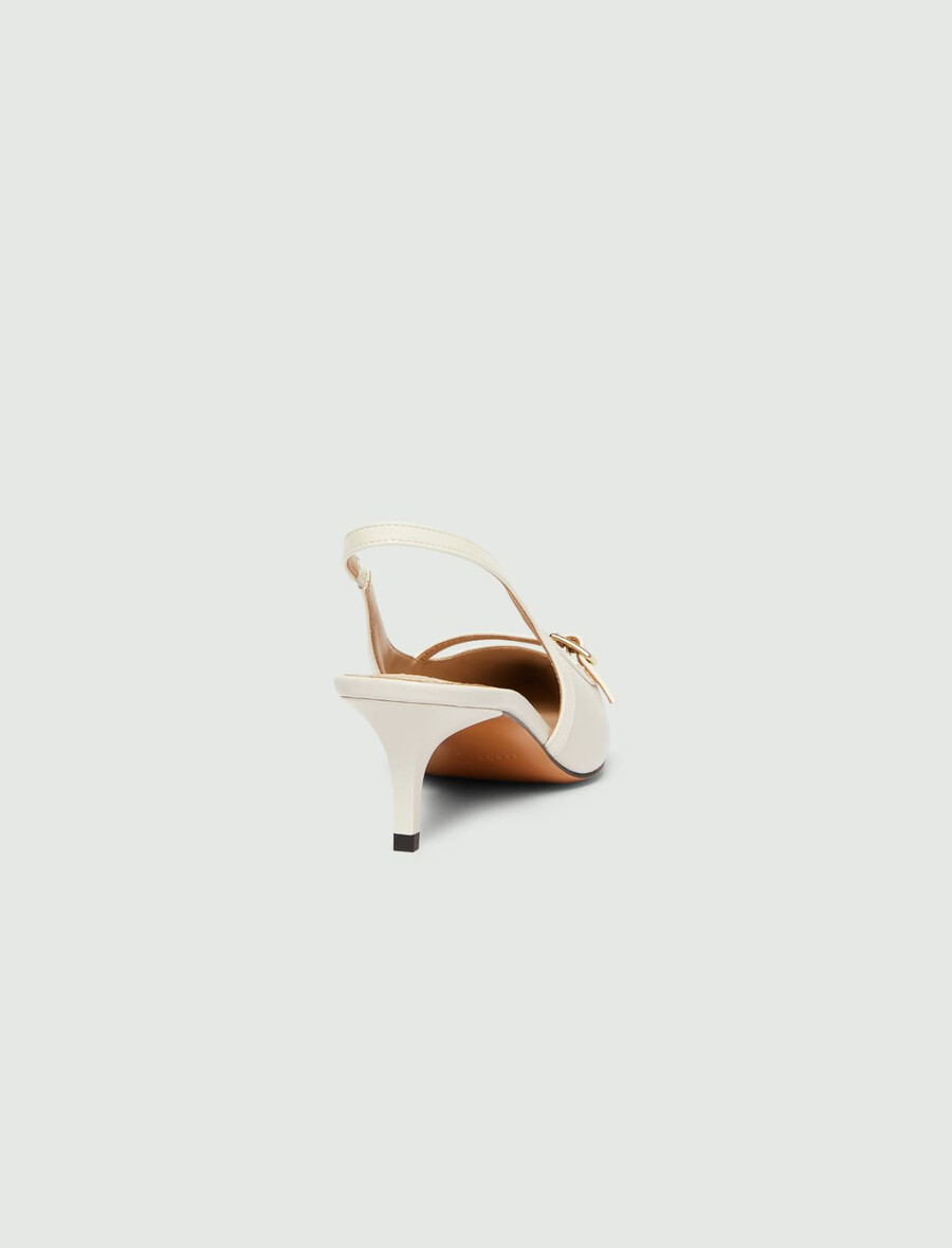 slingbacks i nappaläder - ullvit