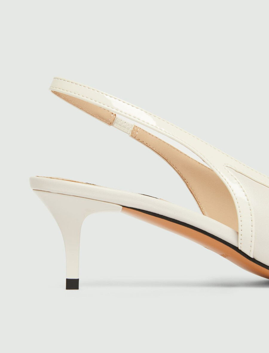 slingbacks i nappaläder - ullvit
