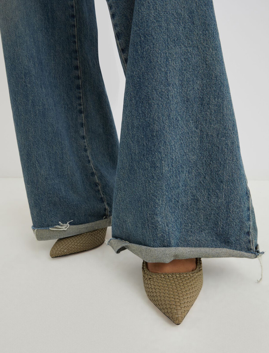 vävda pumps - kaki
